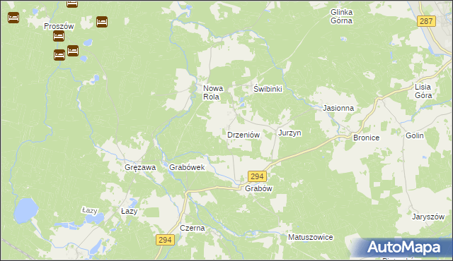 mapa Drzeniów gmina Tuplice, Drzeniów gmina Tuplice na mapie Targeo