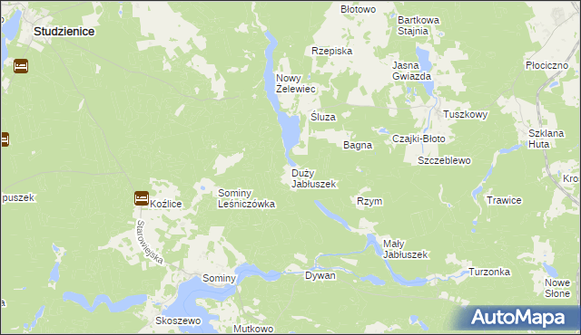 mapa Duży Jabłuszek, Duży Jabłuszek na mapie Targeo