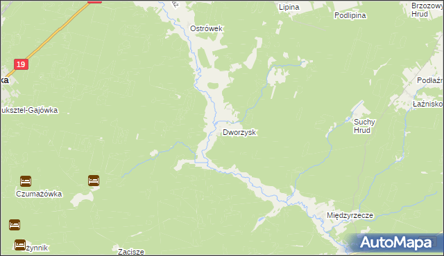 mapa Dworzysk gmina Sokółka, Dworzysk gmina Sokółka na mapie Targeo