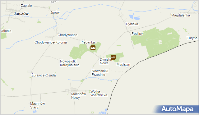 mapa Dyniska Nowe, Dyniska Nowe na mapie Targeo