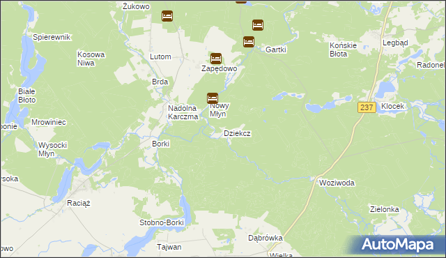 mapa Dziekcz, Dziekcz na mapie Targeo