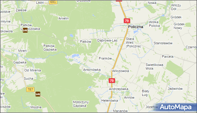 mapa Franków, Franków na mapie Targeo