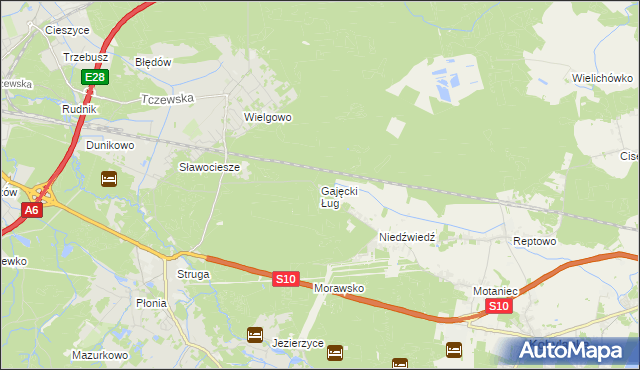 mapa Gajęcki Ług, Gajęcki Ług na mapie Targeo