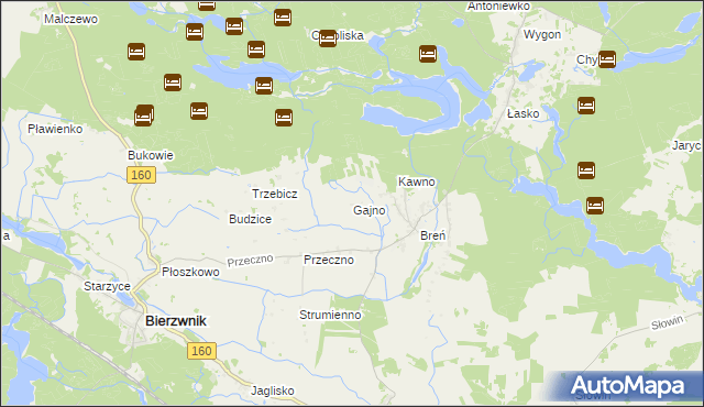 mapa Gajno, Gajno na mapie Targeo