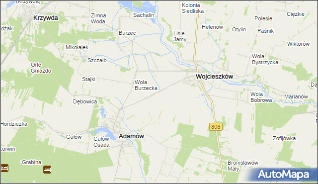 mapa Glinne gmina Wojcieszków, Glinne gmina Wojcieszków na mapie Targeo