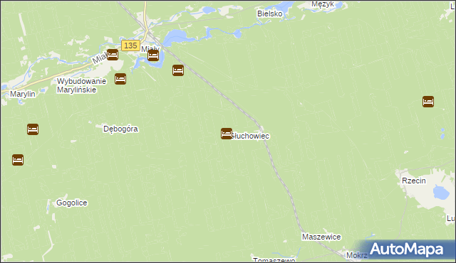 mapa Głuchowiec, Głuchowiec na mapie Targeo