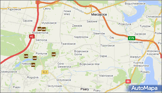 mapa Goląsza Górna, Goląsza Górna na mapie Targeo