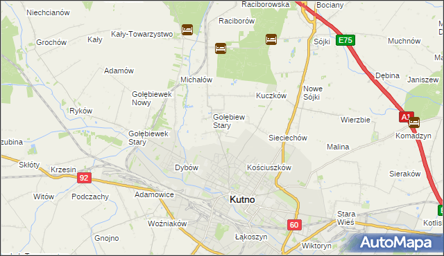 mapa Gołębiew Nowy, Gołębiew Nowy na mapie Targeo