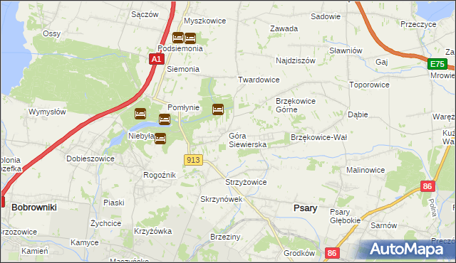 mapa Góra Siewierska, Góra Siewierska na mapie Targeo