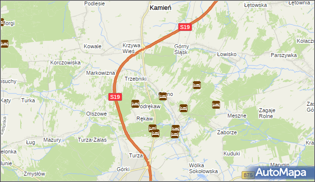 mapa Górno gmina Sokołów Małopolski, Górno gmina Sokołów Małopolski na mapie Targeo