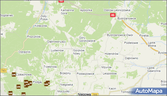 mapa Gorzków Stary, Gorzków Stary na mapie Targeo