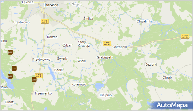 mapa Grabiążek, Grabiążek na mapie Targeo