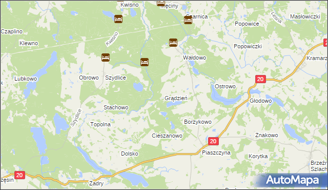 mapa Grądzień, Grądzień na mapie Targeo