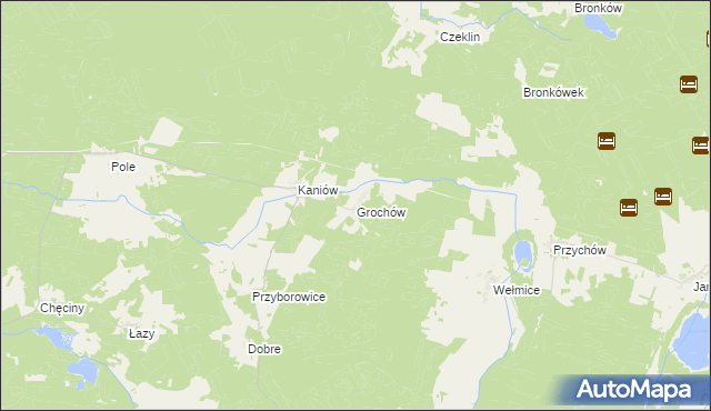 mapa Grochów gmina Gubin, Grochów gmina Gubin na mapie Targeo