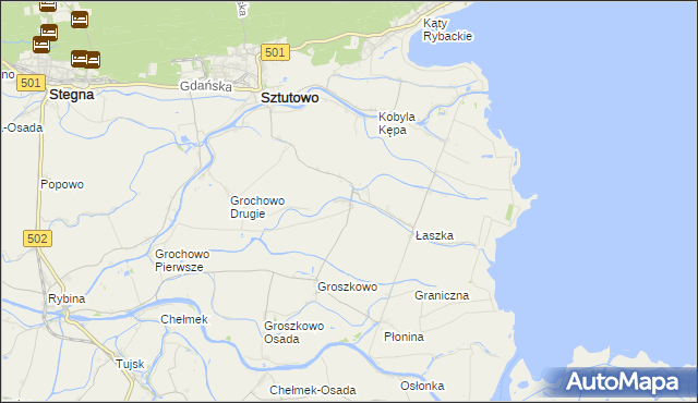 mapa Grochowo Trzecie, Grochowo Trzecie na mapie Targeo