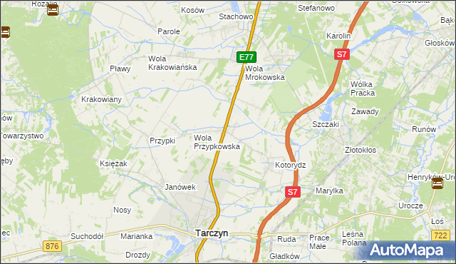 mapa Grzędy gmina Tarczyn, Grzędy gmina Tarczyn na mapie Targeo