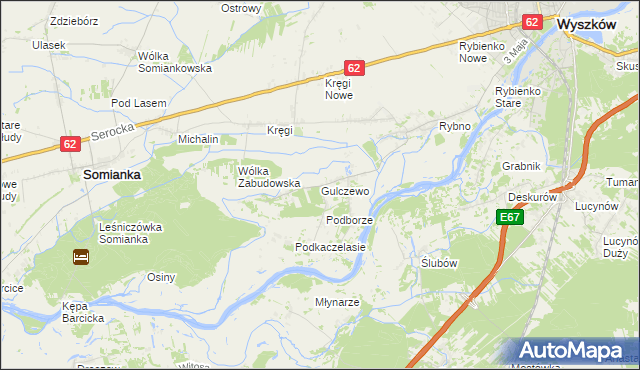 mapa Gulczewo gmina Wyszków, Gulczewo gmina Wyszków na mapie Targeo