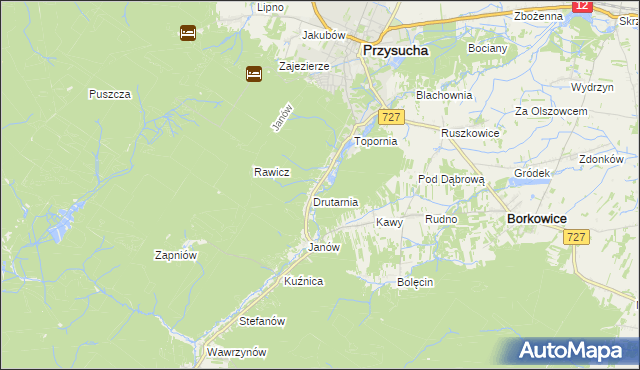 mapa Gwarek, Gwarek na mapie Targeo