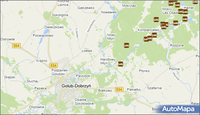 mapa Handlowy Młyn, Handlowy Młyn na mapie Targeo