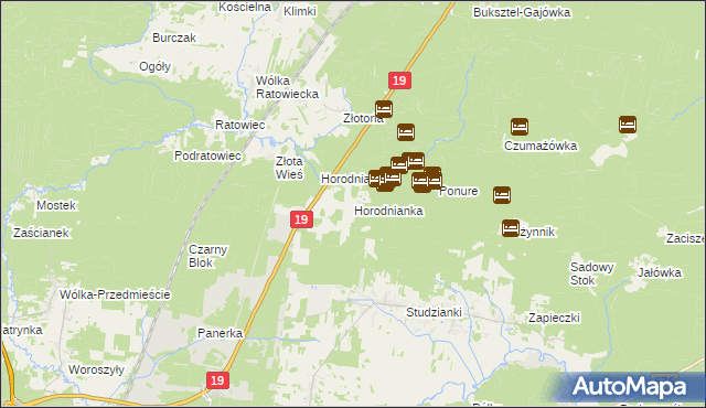 mapa Horodnianka gmina Wasilków, Horodnianka gmina Wasilków na mapie Targeo