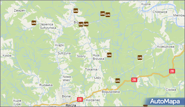 mapa Huta Brzuska, Huta Brzuska na mapie Targeo