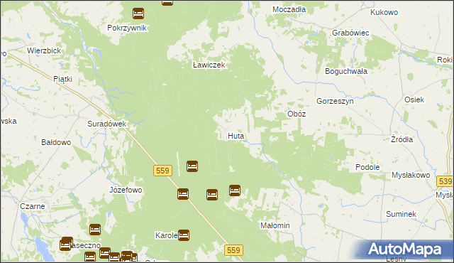 mapa Huta gmina Skępe, Huta gmina Skępe na mapie Targeo