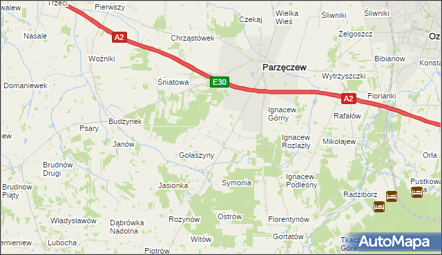 mapa Ignacew Parzęczewski, Ignacew Parzęczewski na mapie Targeo