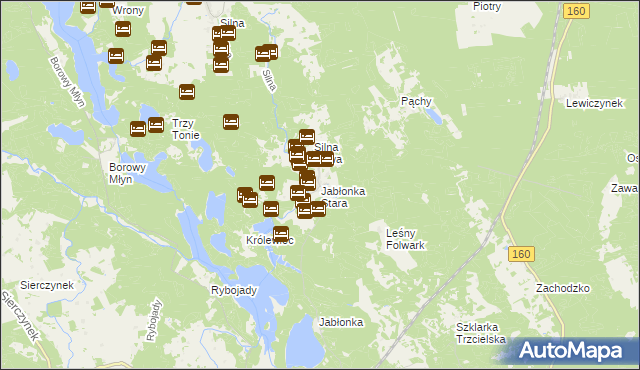 mapa Jabłonka Stara, Jabłonka Stara na mapie Targeo
