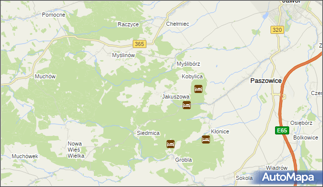 mapa Jakuszowa, Jakuszowa na mapie Targeo