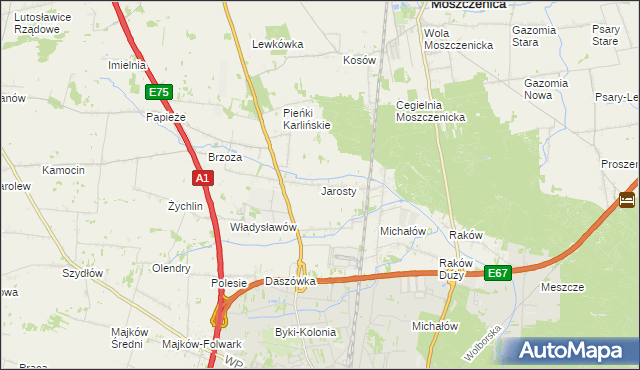 mapa Jarosty, Jarosty na mapie Targeo