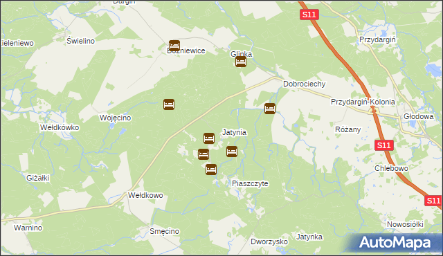 mapa Jatynia, Jatynia na mapie Targeo