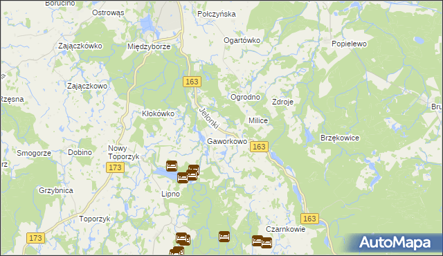 mapa Jelonki gmina Połczyn-Zdrój, Jelonki gmina Połczyn-Zdrój na mapie Targeo