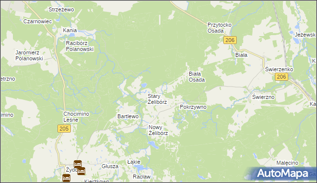 mapa Jeżewo gmina Polanów, Jeżewo gmina Polanów na mapie Targeo