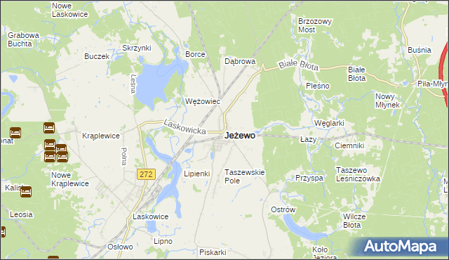 mapa Jeżewo powiat świecki, Jeżewo powiat świecki na mapie Targeo