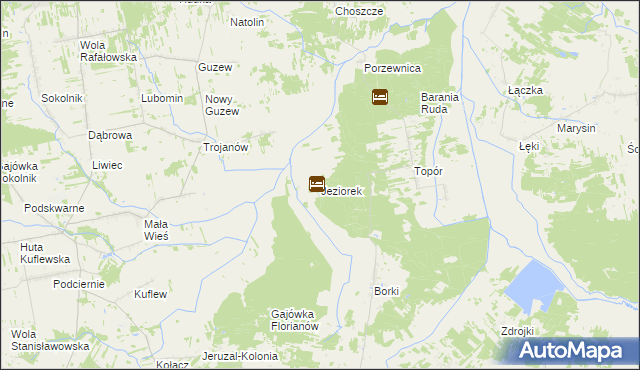 mapa Jeziorek gmina Mrozy, Jeziorek gmina Mrozy na mapie Targeo