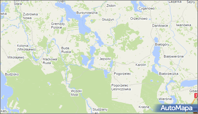 mapa Jeziorki gmina Krasnopol, Jeziorki gmina Krasnopol na mapie Targeo