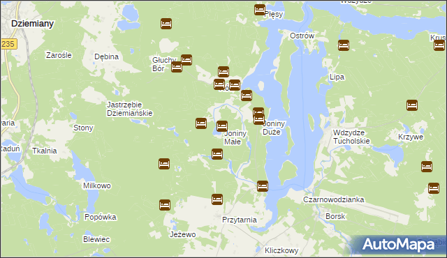 mapa Joniny Małe, Joniny Małe na mapie Targeo