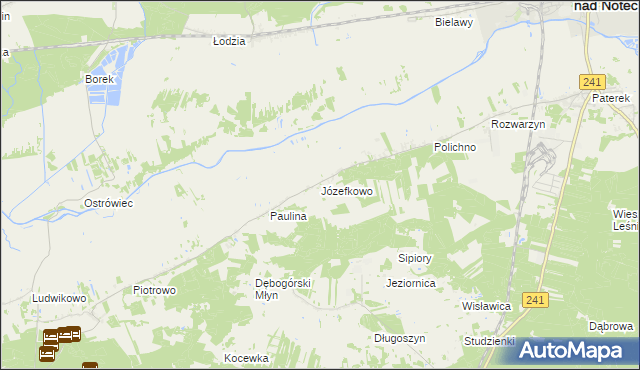 mapa Józefkowo gmina Kcynia, Józefkowo gmina Kcynia na mapie Targeo