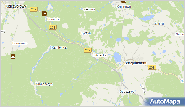 mapa Jutrzenka gmina Borzytuchom, Jutrzenka gmina Borzytuchom na mapie Targeo