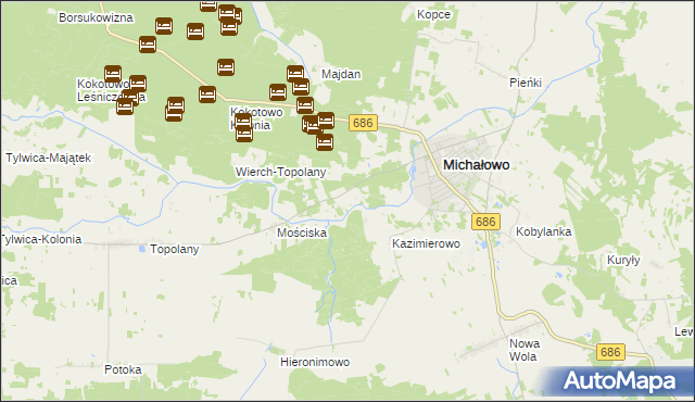 mapa Kamienny Bród, Kamienny Bród na mapie Targeo