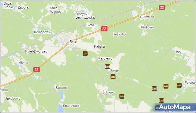 mapa Karolewo gmina Czersk, Karolewo gmina Czersk na mapie Targeo