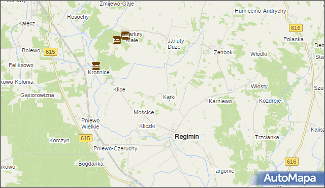 mapa Kątki gmina Regimin, Kątki gmina Regimin na mapie Targeo