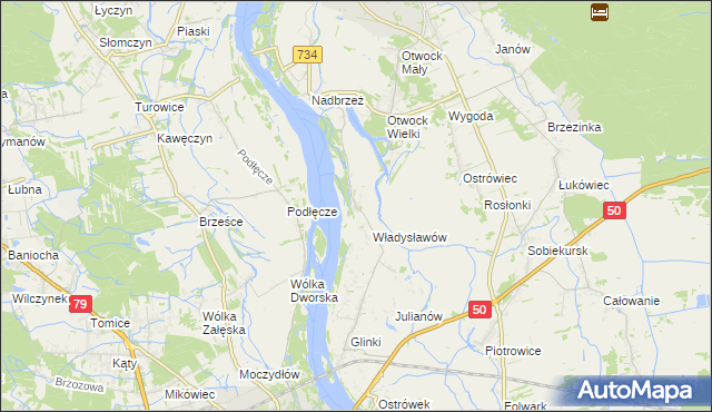 mapa Kępa Nadbrzeska, Kępa Nadbrzeska na mapie Targeo