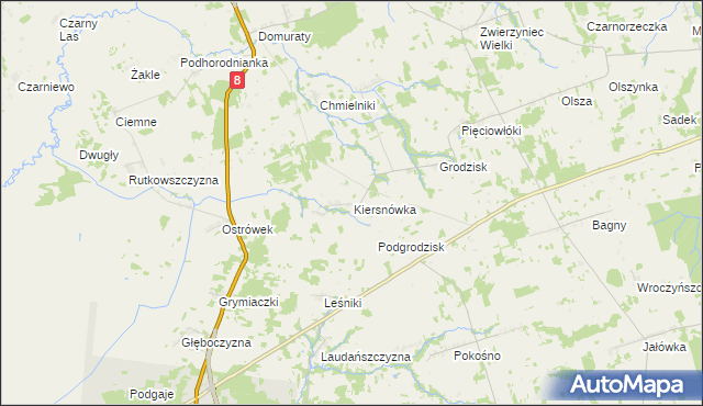 mapa Kiersnówka, Kiersnówka na mapie Targeo
