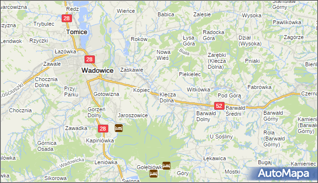 mapa Klecza Dolna, Klecza Dolna na mapie Targeo