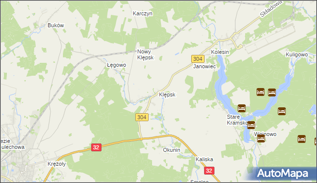 mapa Klępsk, Klępsk na mapie Targeo