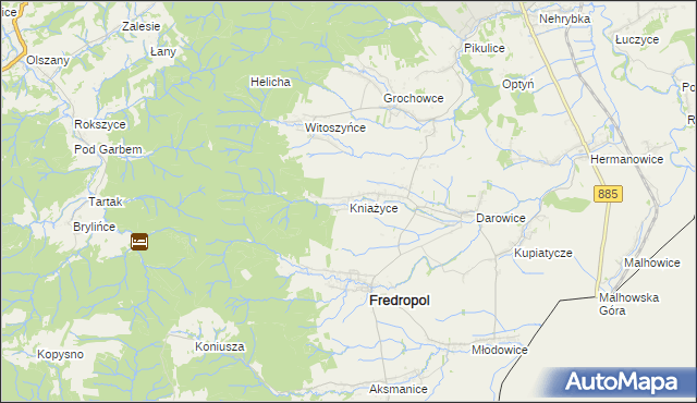 mapa Kniażyce, Kniażyce na mapie Targeo