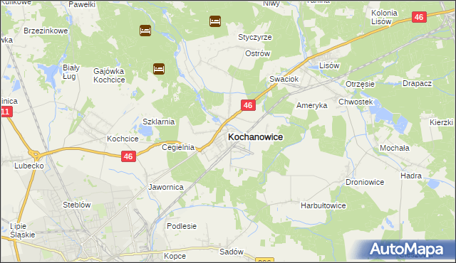 mapa Kochanowice, Kochanowice na mapie Targeo