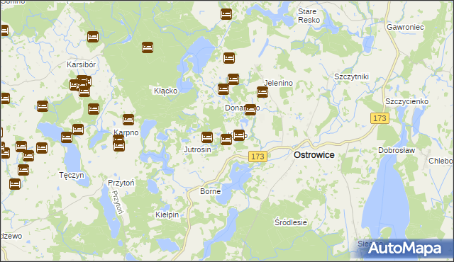 mapa Kolno gmina Ostrowice, Kolno gmina Ostrowice na mapie Targeo