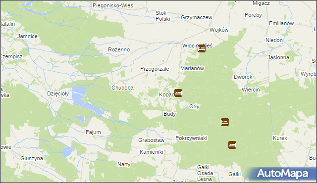 mapa Kopacz gmina Błaszki, Kopacz gmina Błaszki na mapie Targeo